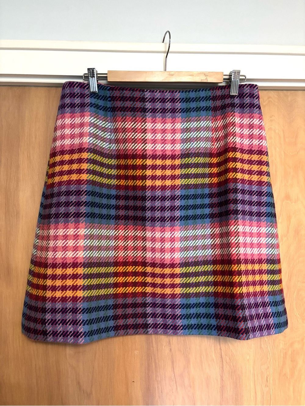 NWT Boden Multicolor Plaid A-line Skirt size 10 - Picture 2 of 5